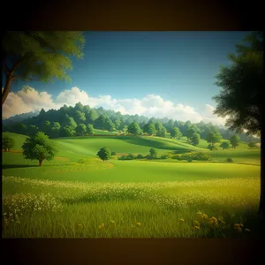 Idyllic Spring Landscape with Rapeseed Fields and Clear Sky