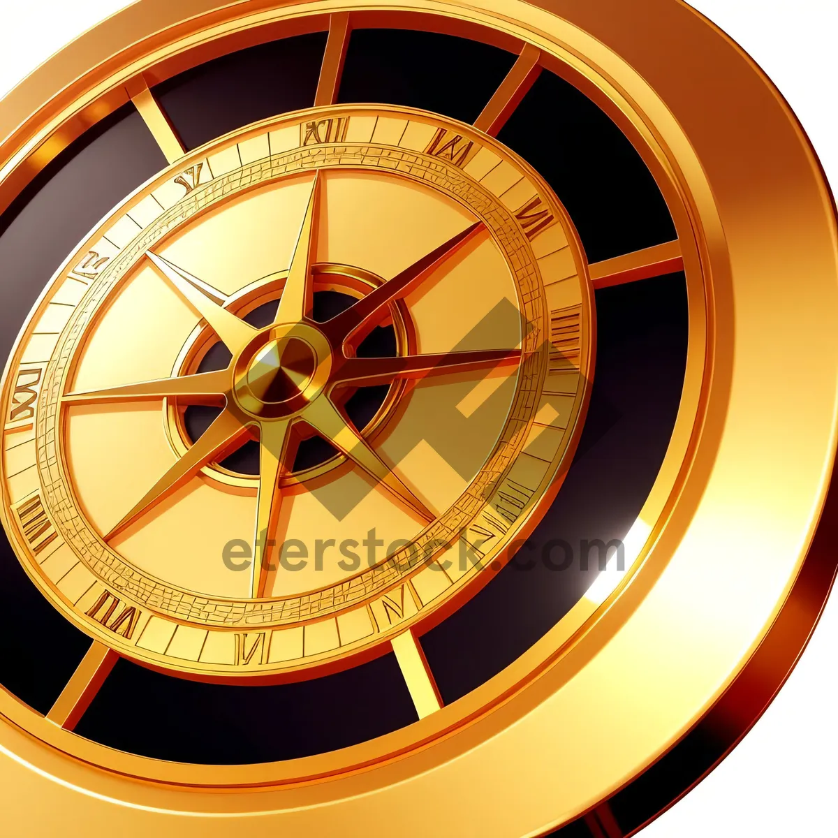 Picture of Vintage Timeless Golden Compass and Clock