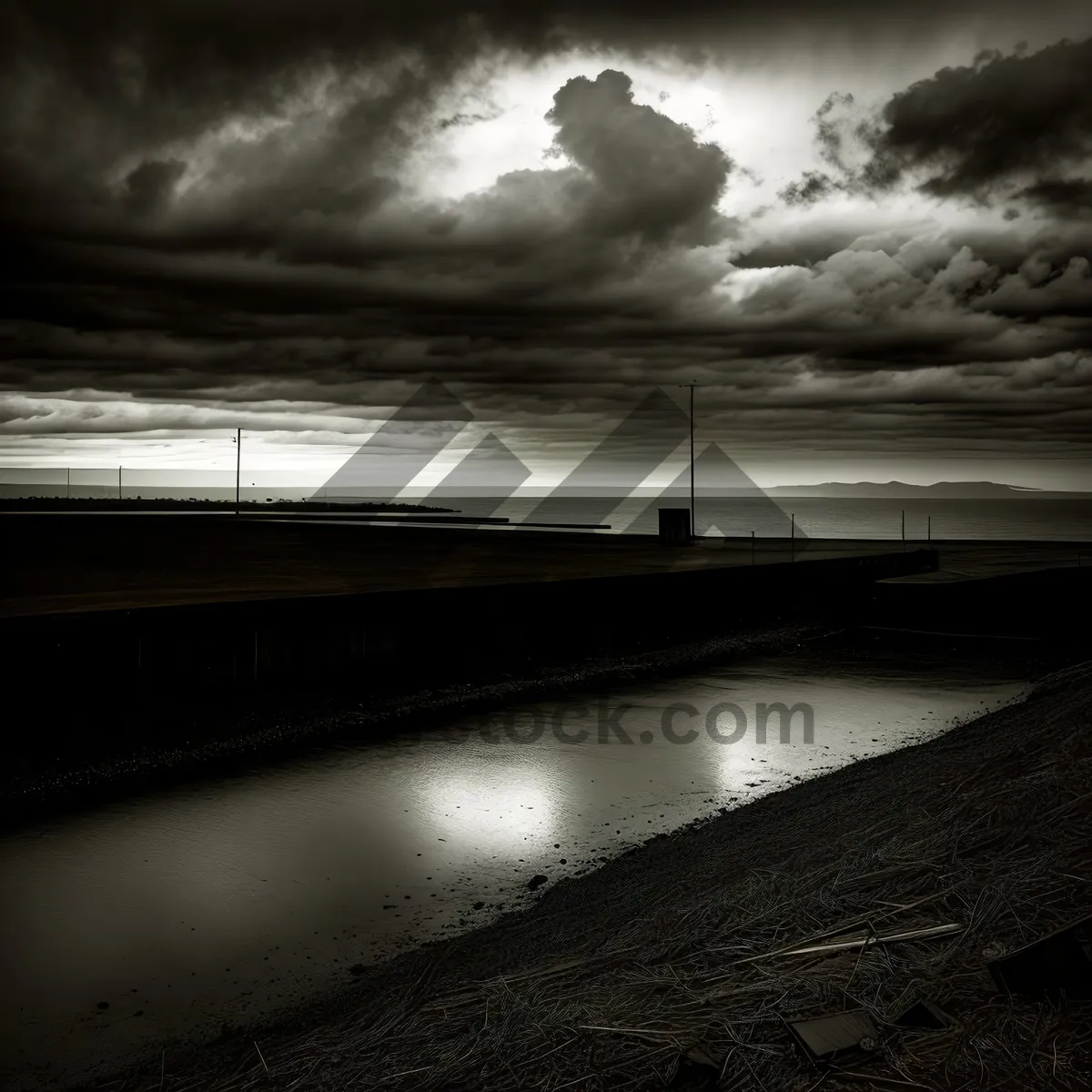 Picture of Roadscape with Wipers and Clouds