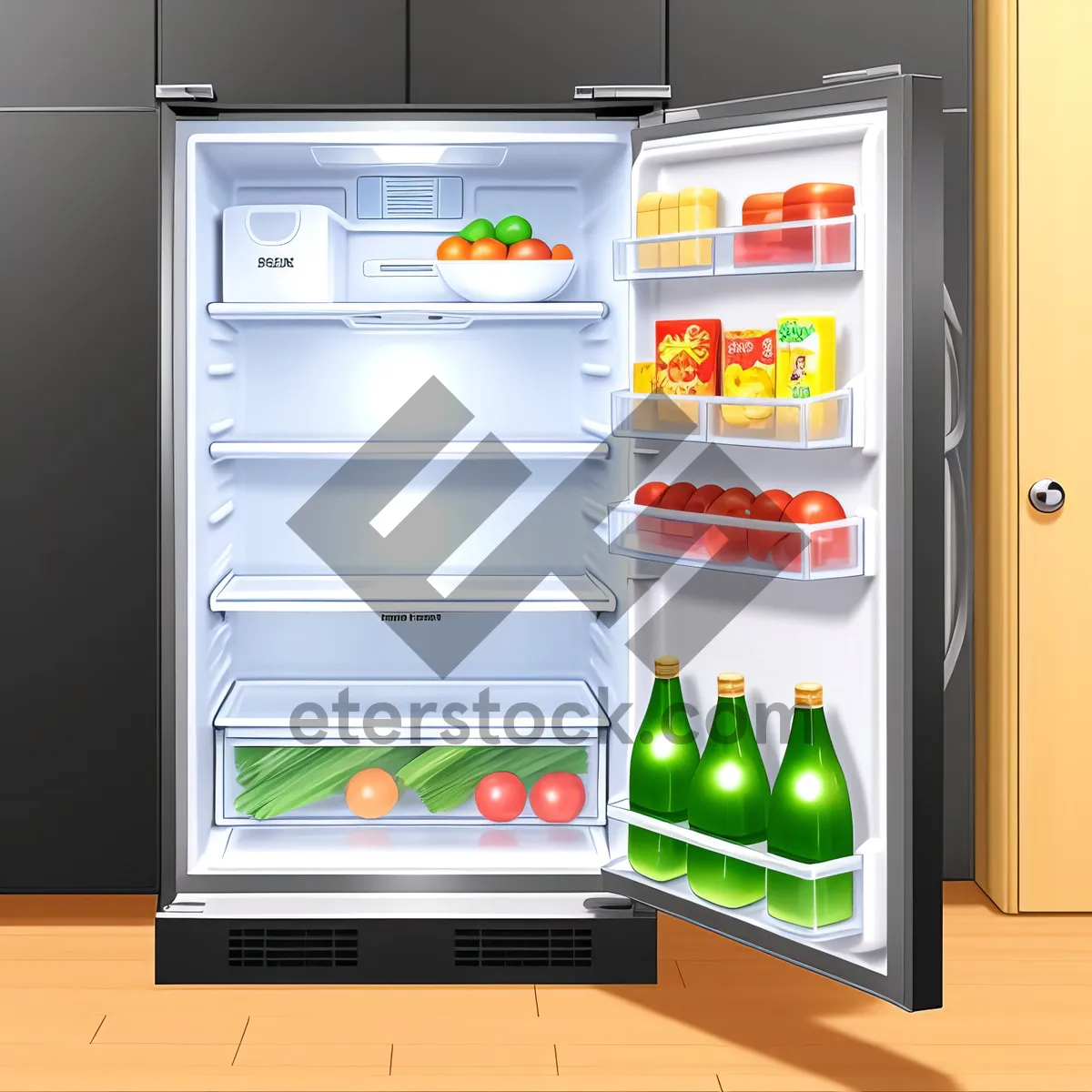 Picture of Modern Refrigeration System in Stylish Home
