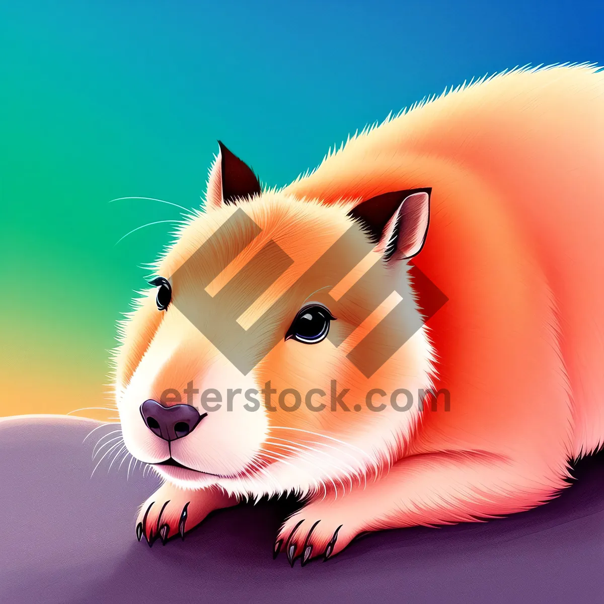 Picture of Furry Fluffball: Cute Guinea Pig Portrait