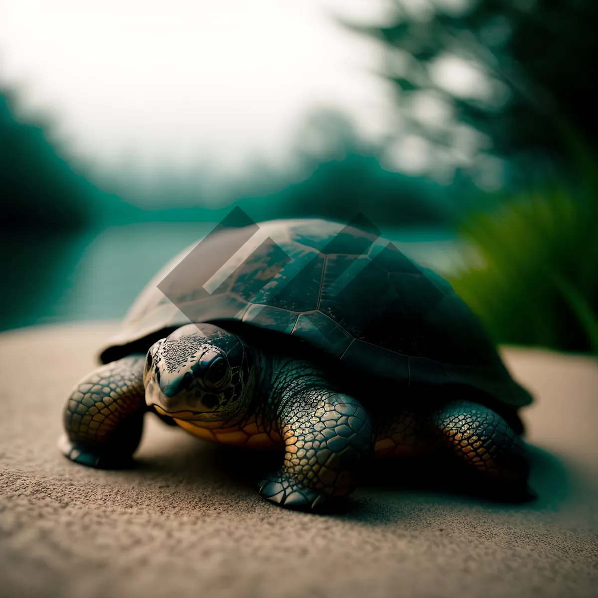 Picture of Terrapin Turtle: Cute Wild Creature with a Protective Shell