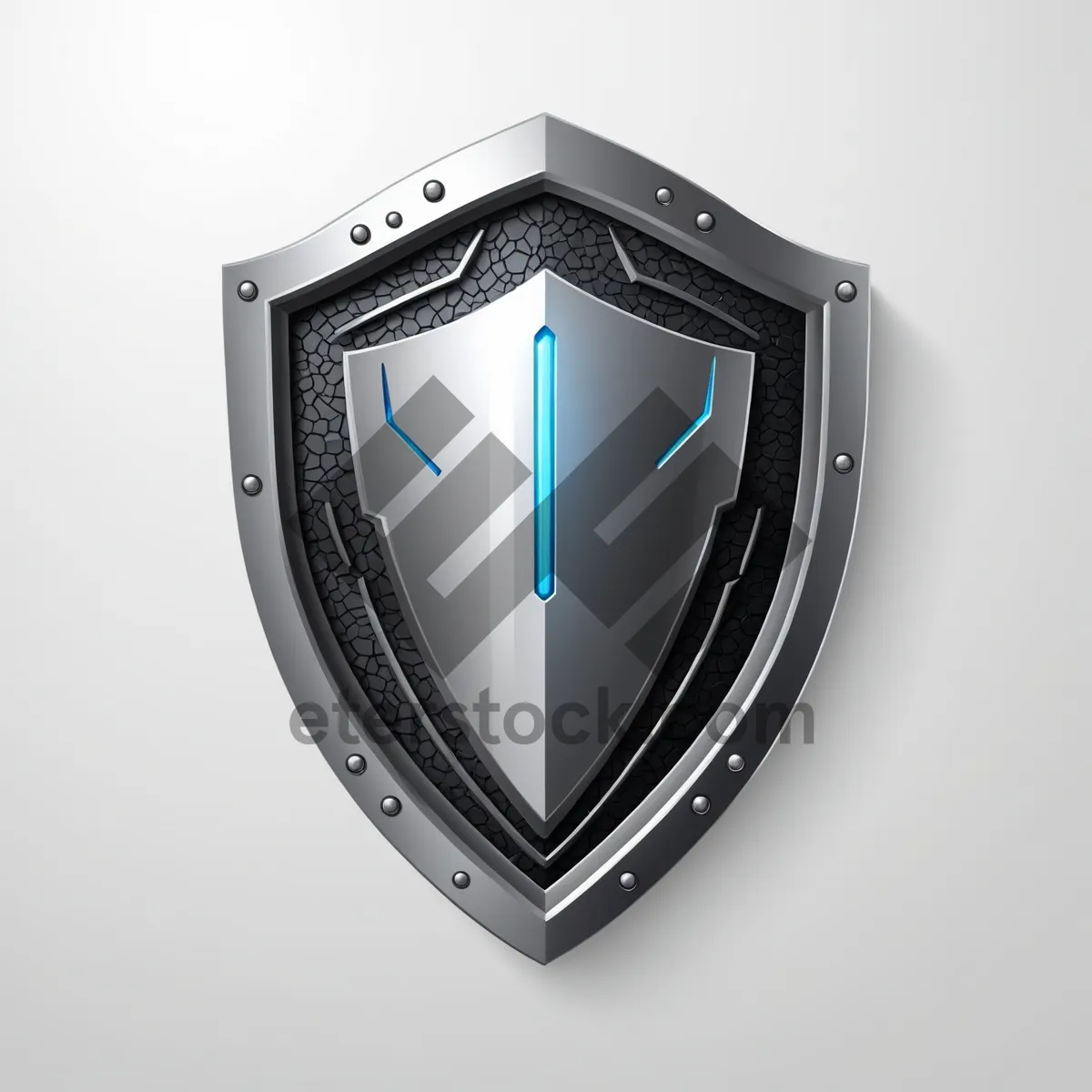 Picture of Graphic emblem shield design with shiny gem