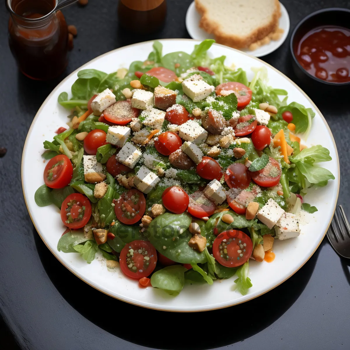 Picture of Delicious Gourmet Salad with Grilled Vegetables