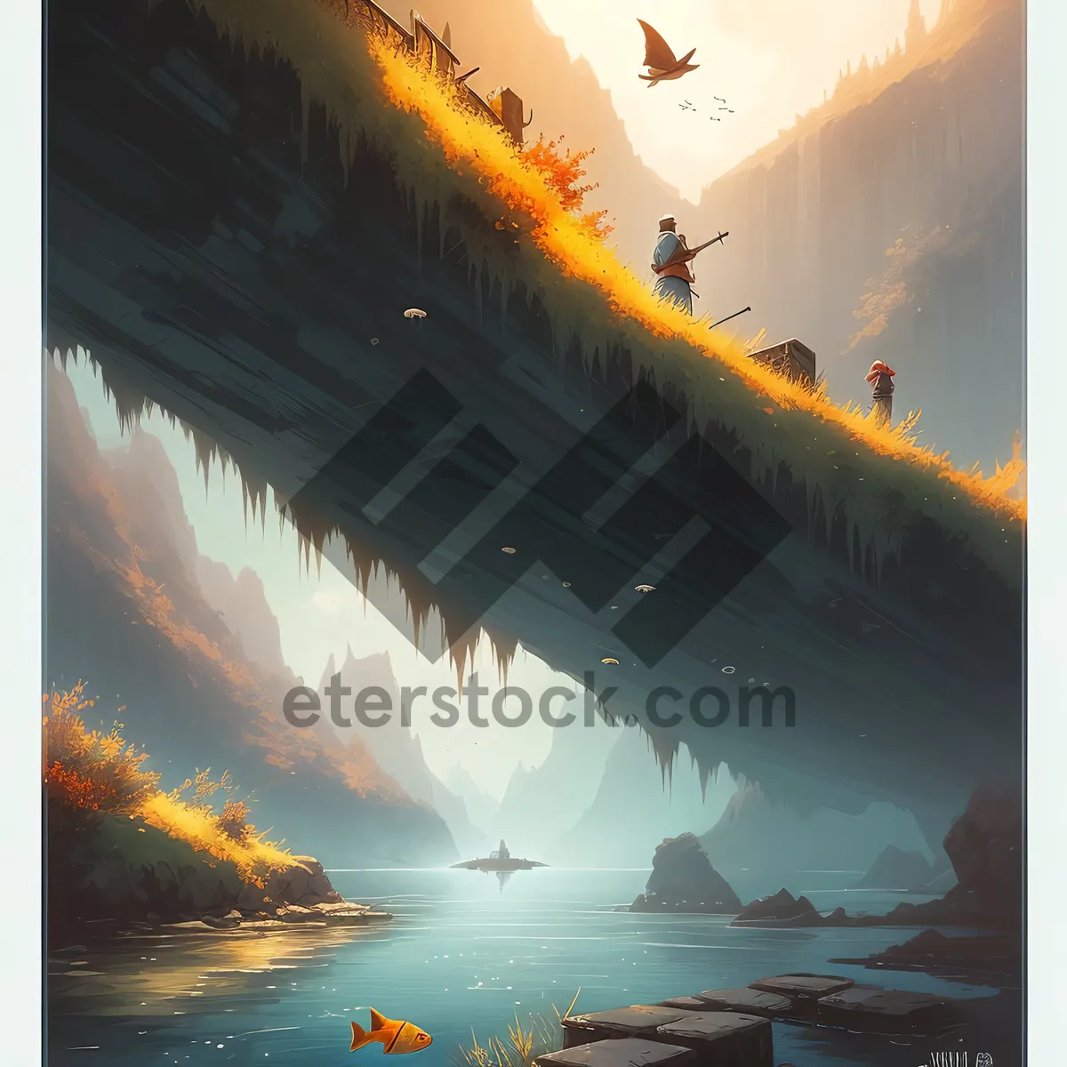 Picture of Golden Horizon: Sunset over Tropical Beach