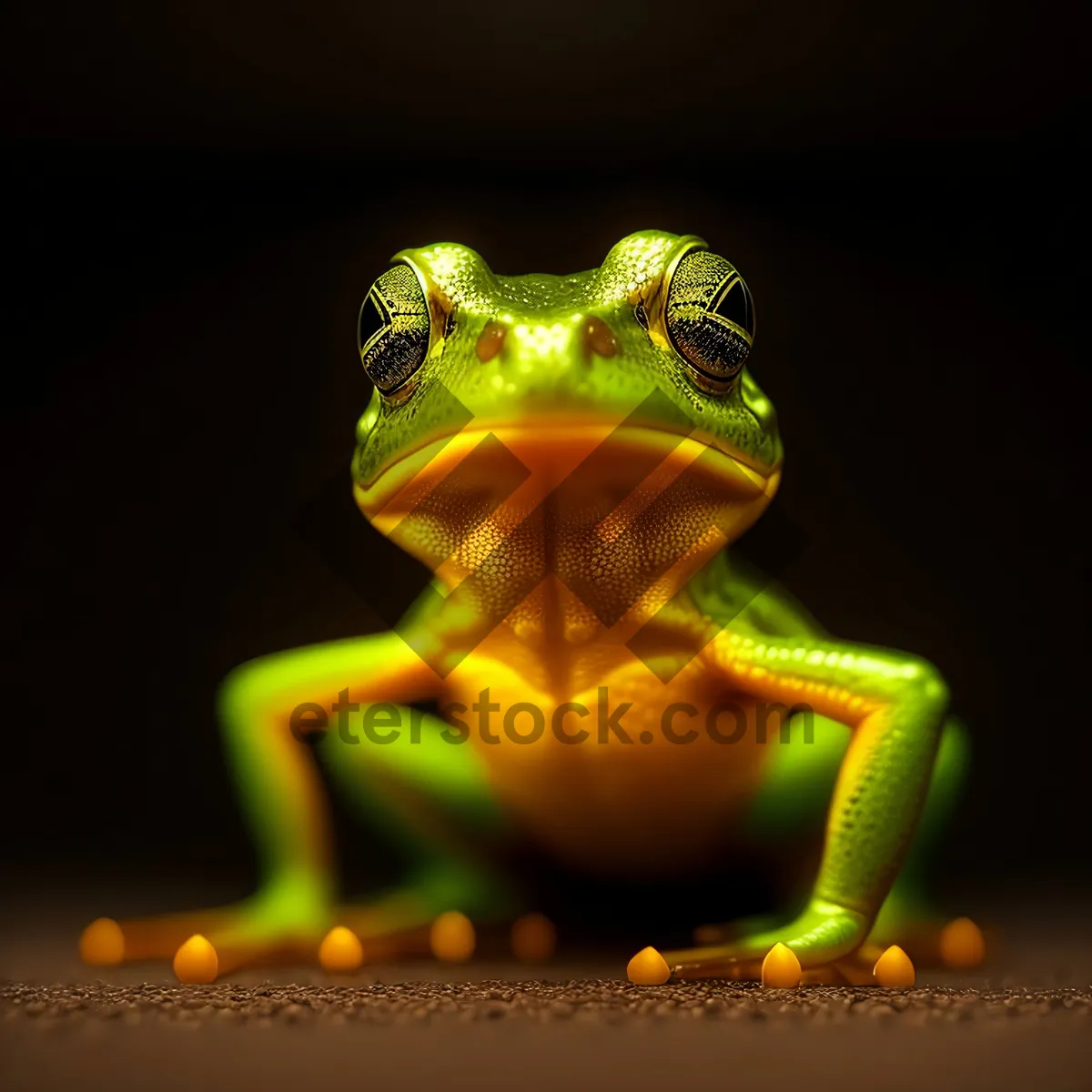 Picture of Vibrant-eyed Chameleon Frog Perched on Tree