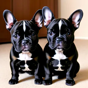 Adorable Bulldog Puppy with Wrinkles and Funny Expression