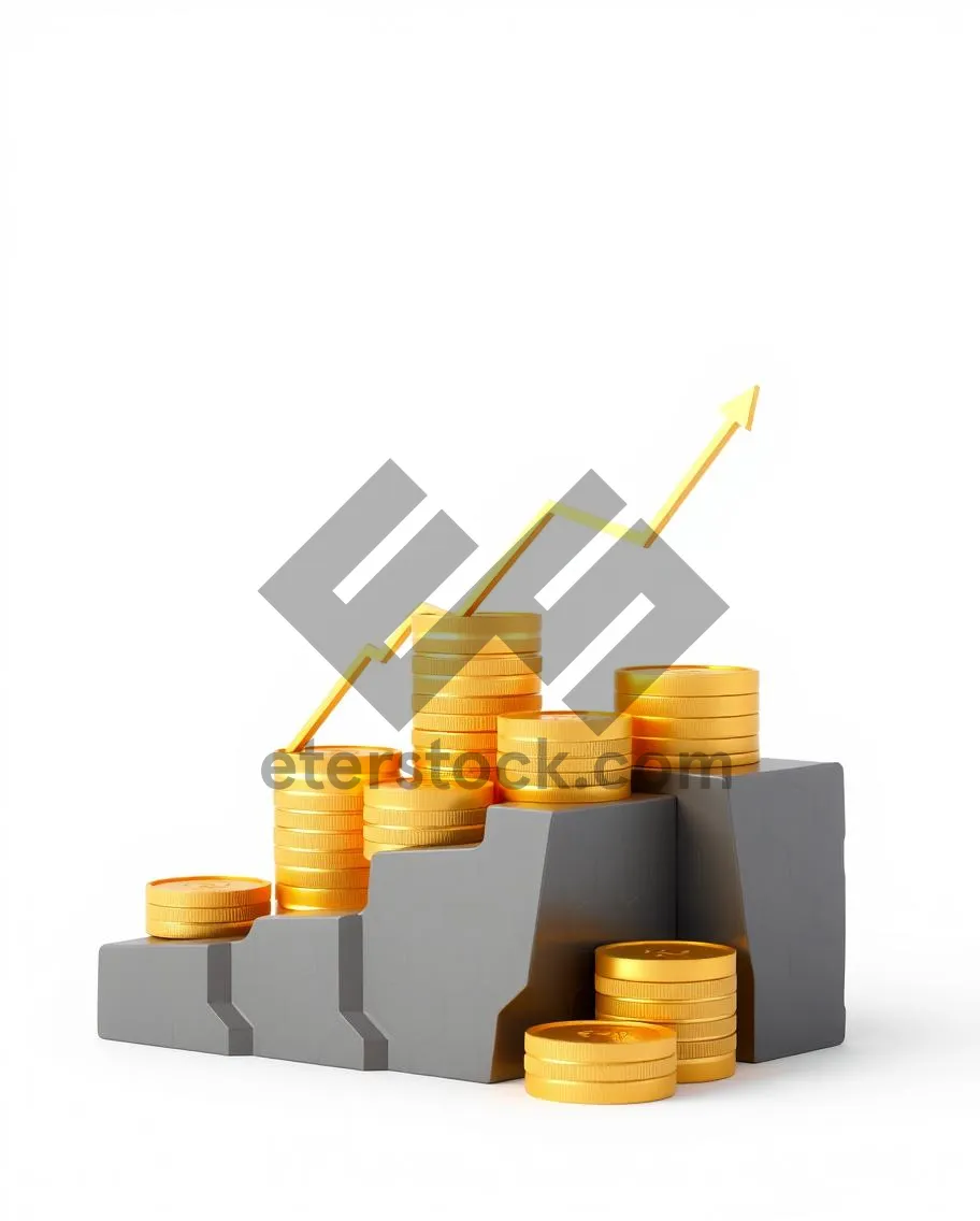 Picture of 3D Gold Money Bank Investment Growth