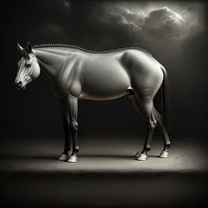 Majestic Thoroughbred Stallion Galloping at Ranch