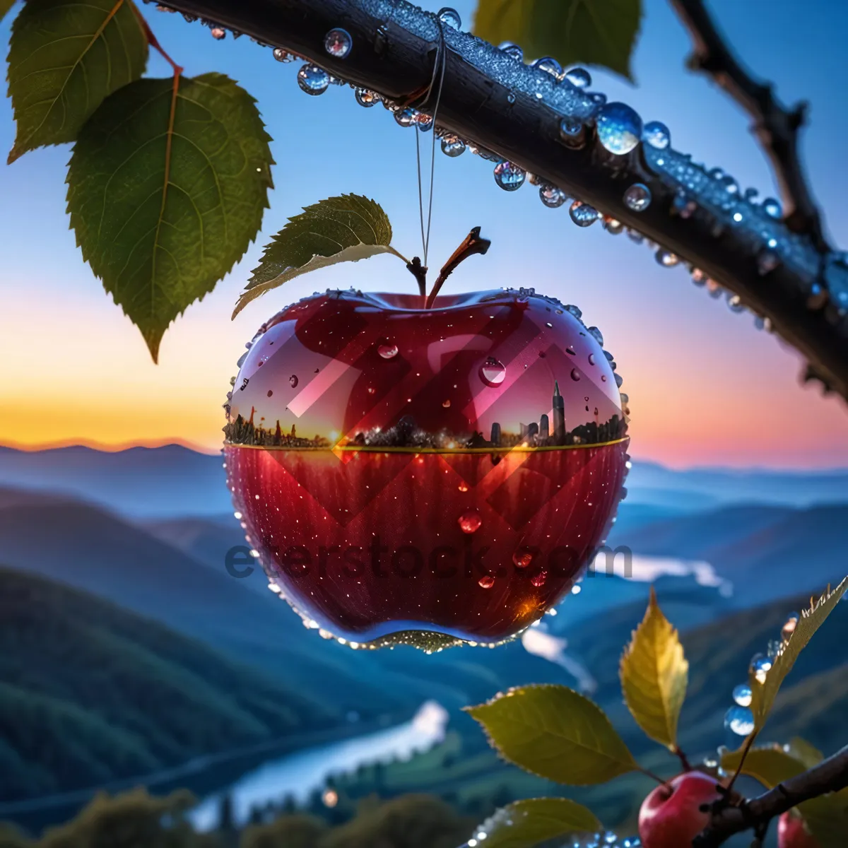 Picture of Juicy and Ripe Red Delicious Apple