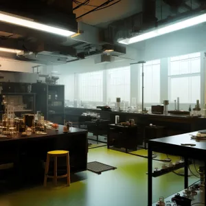 Modern interior design of empty restaurant dining room