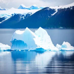 Serene Arctic Glacier Reflecting Majestic Mountains