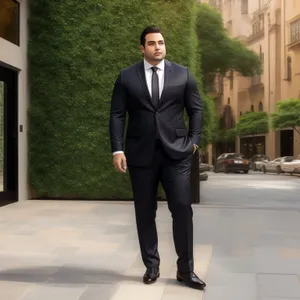 Successful handsome businessman smiling in office building