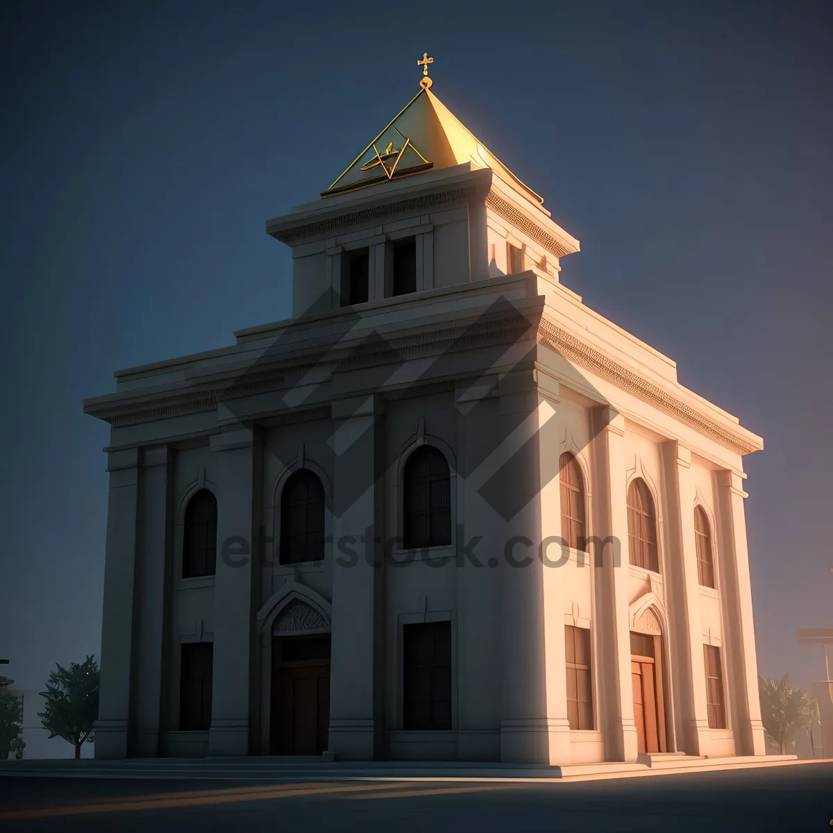 Picture of Iconic Bell Tower Stands Tall Above Historic Cathedral