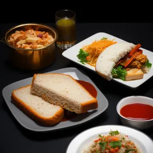 Delicious Gourmet Chicken Salad with Fresh Vegetables and Sauce