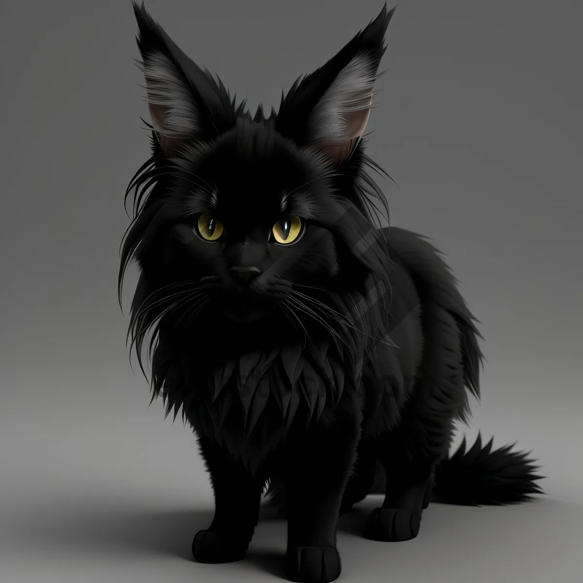 Picture of Cute Gray Kitty with Furry Whiskers