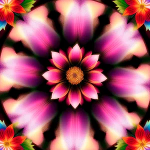 Colorful Succulent Pinwheel Daisy Fantasy Art