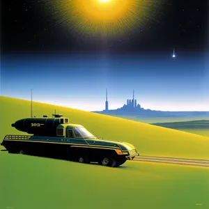 Sunset Road in Rural Landscape