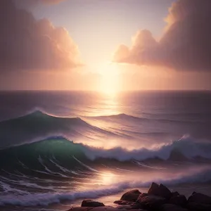 Golden Horizons: Sun Kissed Ocean Sunset