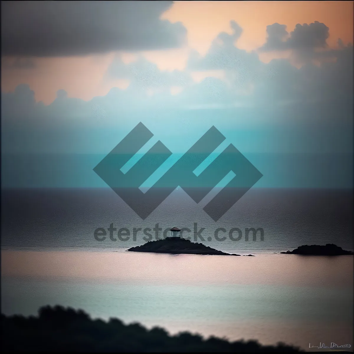 Picture of Golden Horizon: Sunsets Over Tranquil Ocean