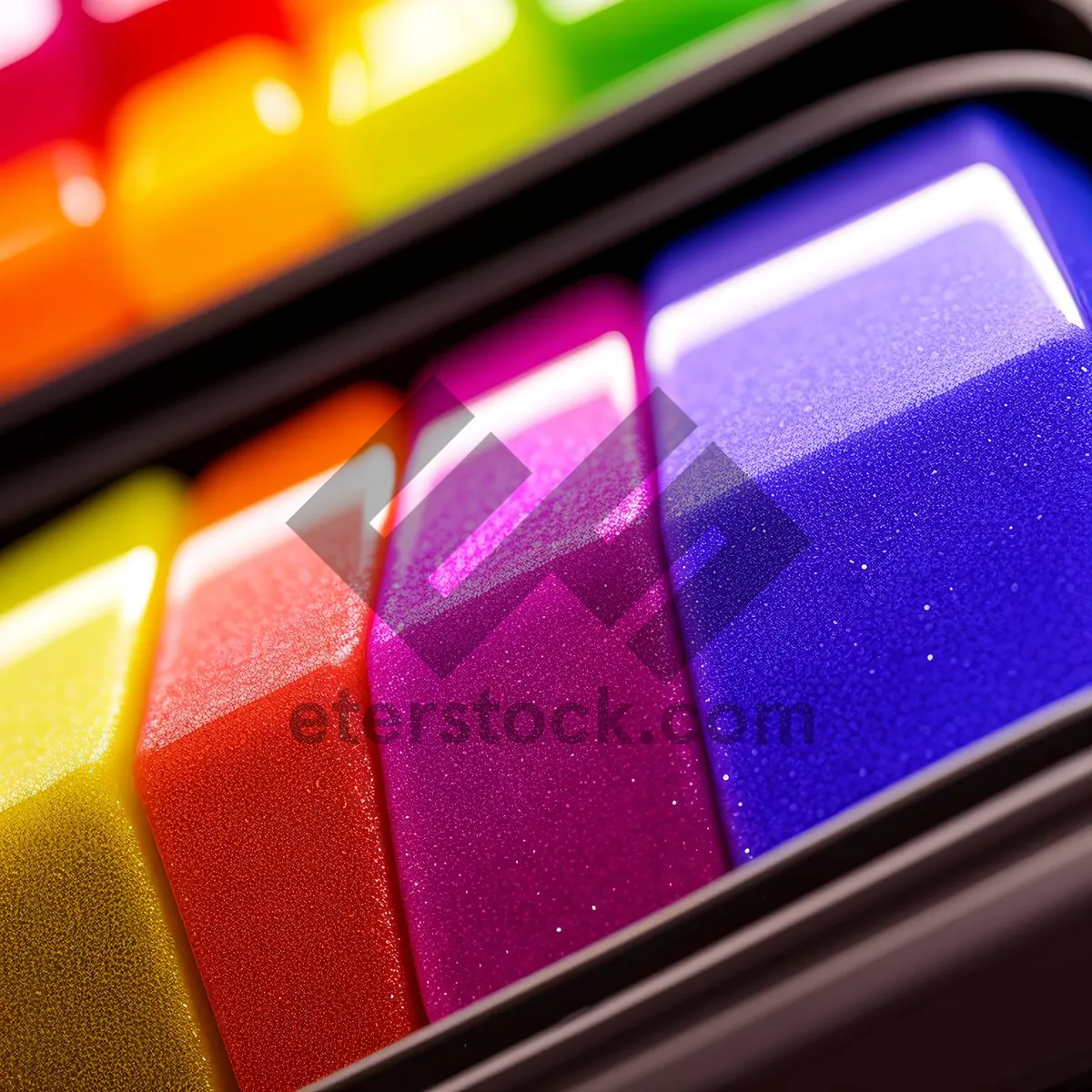 Picture of Digital Key: Sleek Keyboard Button Illuminated in Vibrant 3D Colors