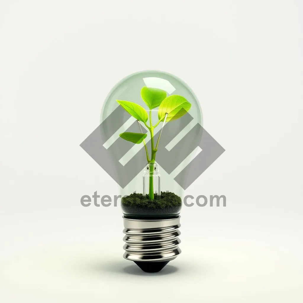 Picture of Energy-saving LED lamp with green plant inside