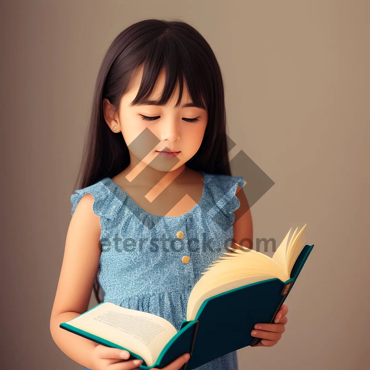 Picture of Smiling brunette student with attractive fashion style