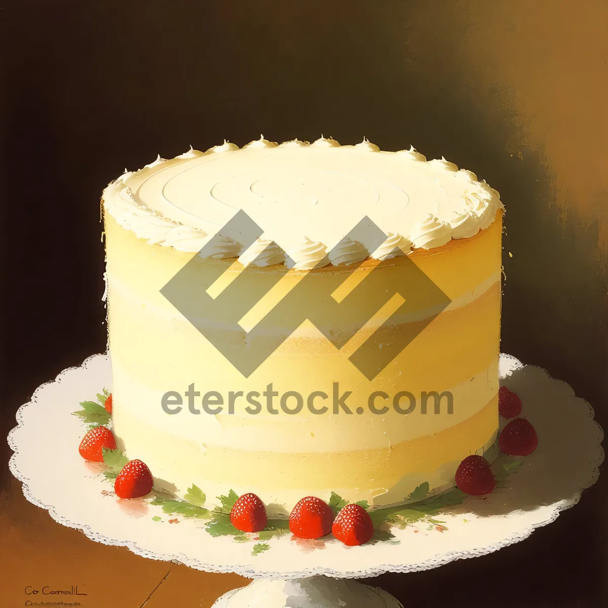 Picture of Delicious Fruit Cake with Cream Frosting