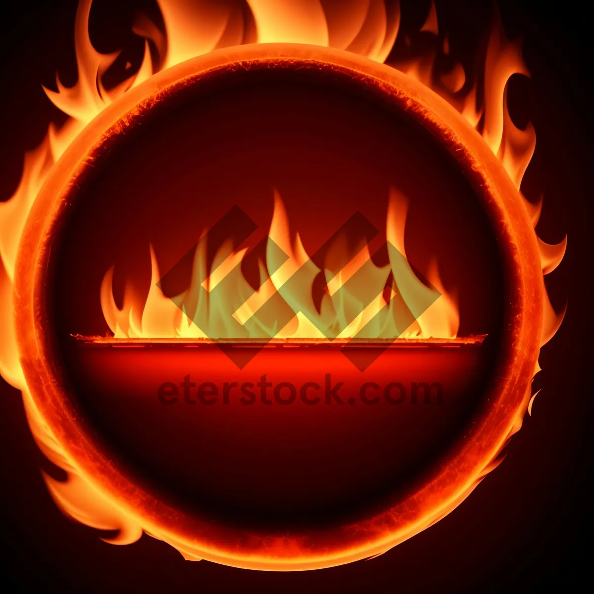 Picture of Blazing Icon of Intense Flame in Vibrant Orange.