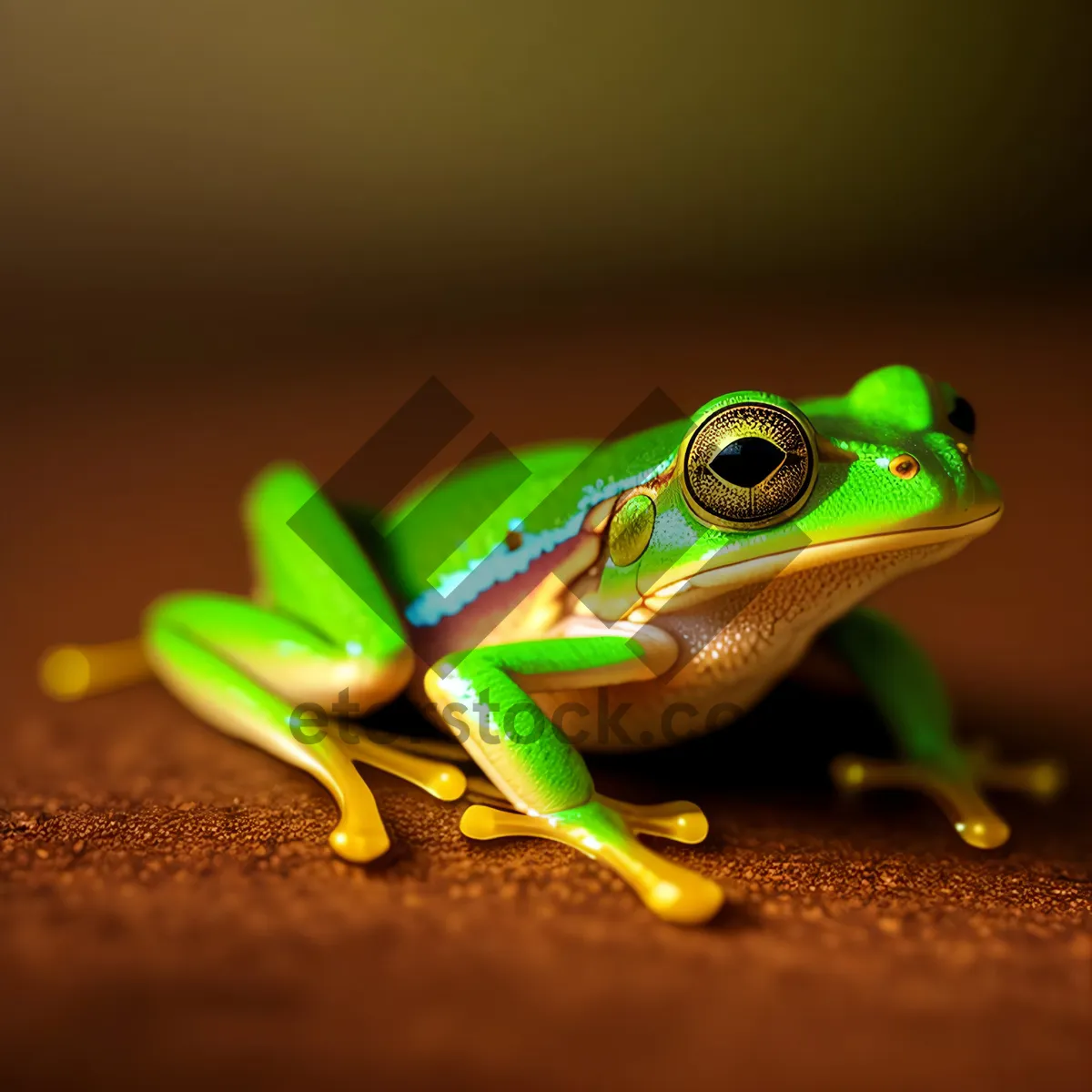 Picture of Bulging-eyed Tree Frog Peeking Out