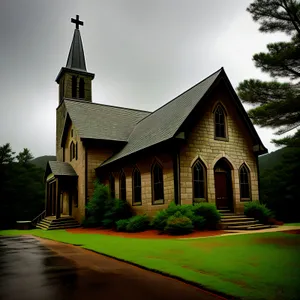 Historic Cathedral Tower amidst Timeless Architecture