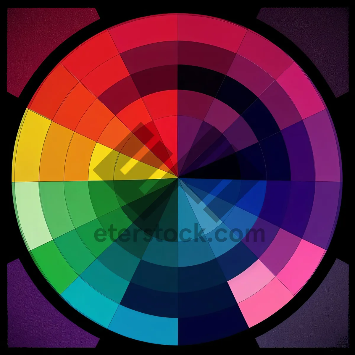 Picture of Hippie Art Rainbow Circle Mosaic - Colorful Graphic Wallpaper