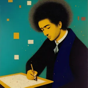 Smiling professional businesswoman working on laptop in office