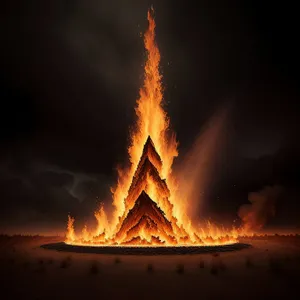 Fiery Inferno: Blazing Orange Flames and Burning Coal