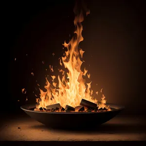 Fiery Blaze: Burning Flames Ignite Powerful Heat