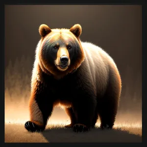Majestic Brown Bear: Wild Mammal Predator with Beautiful Fur.