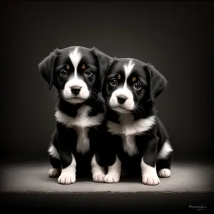 Cute Black Dog Portrait in Studio