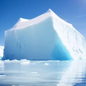 Pristine Arctic landscape with icy mountain and serene sea