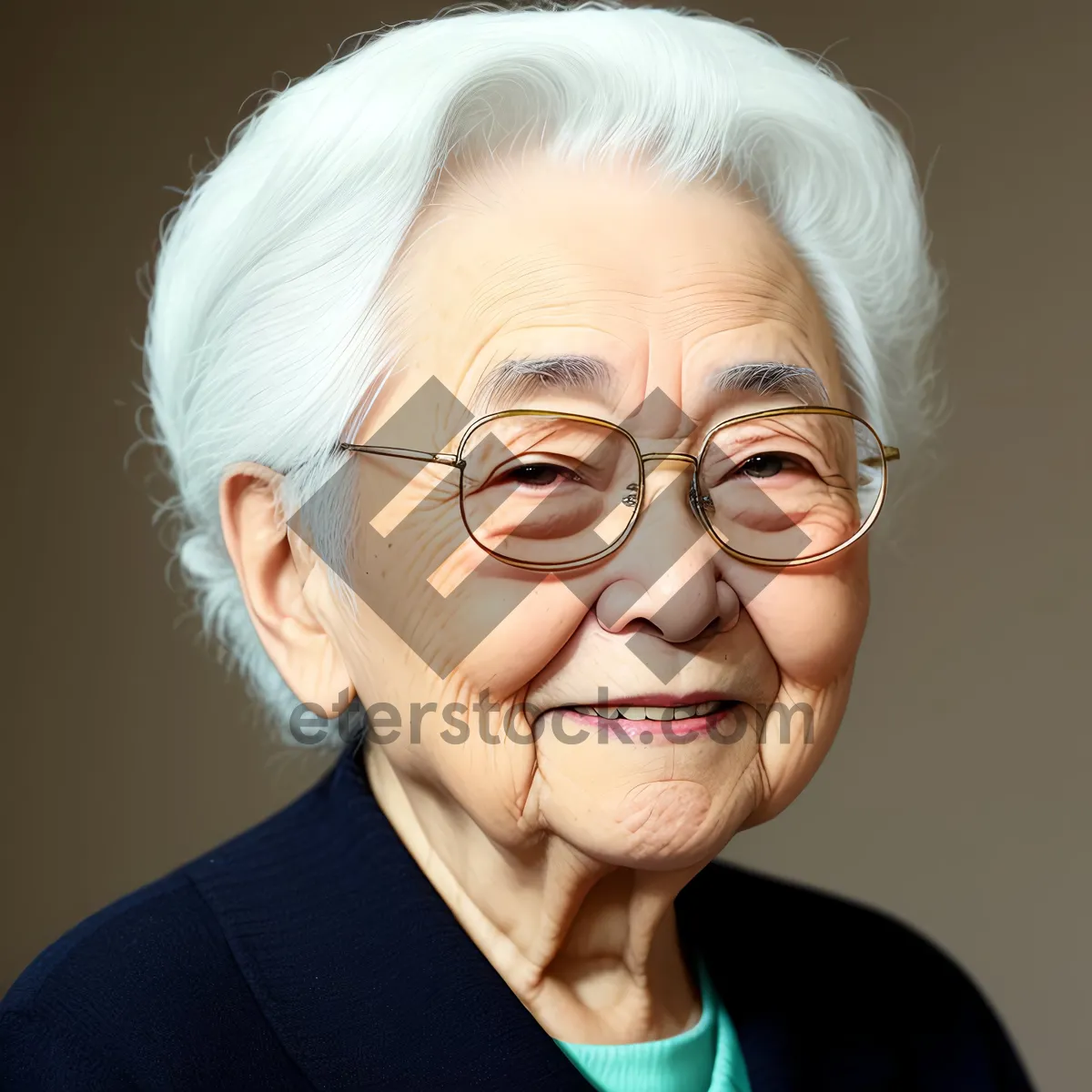 Picture of Happy elderly man with glasses smiling portrait.