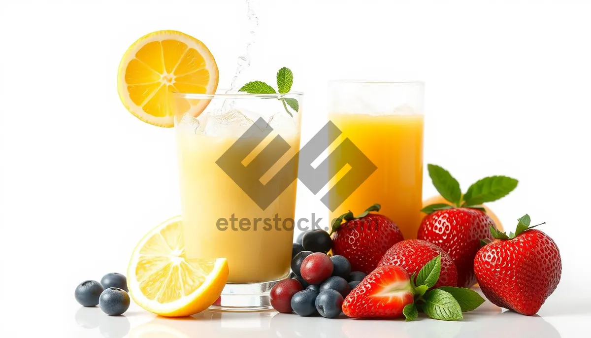 Picture of Refreshing Citrus Fruit Juice with Lemon Slice