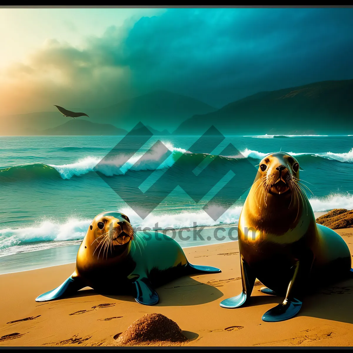 Picture of Tropical Beach Getaway: Serene Sands and Charming Sea Lion