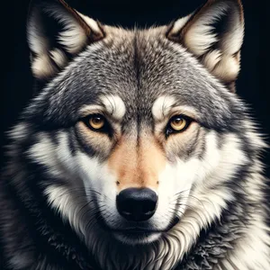 Wild Canine Stares: Majestic Timber Wolf Gazing