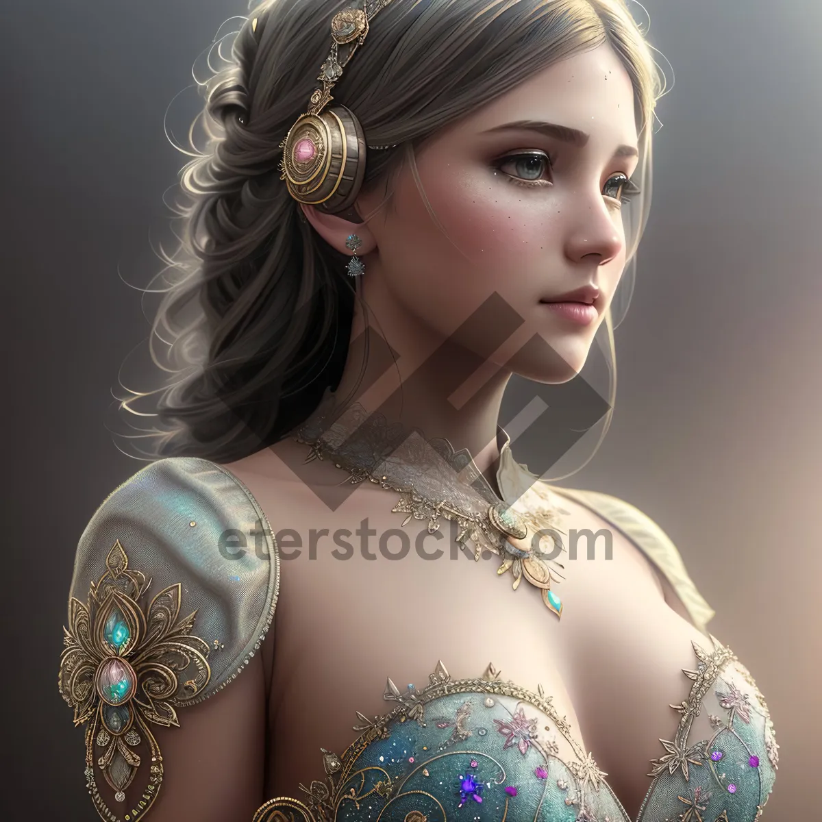 Picture of Beautiful Princess in Elegant Fashion Portrait