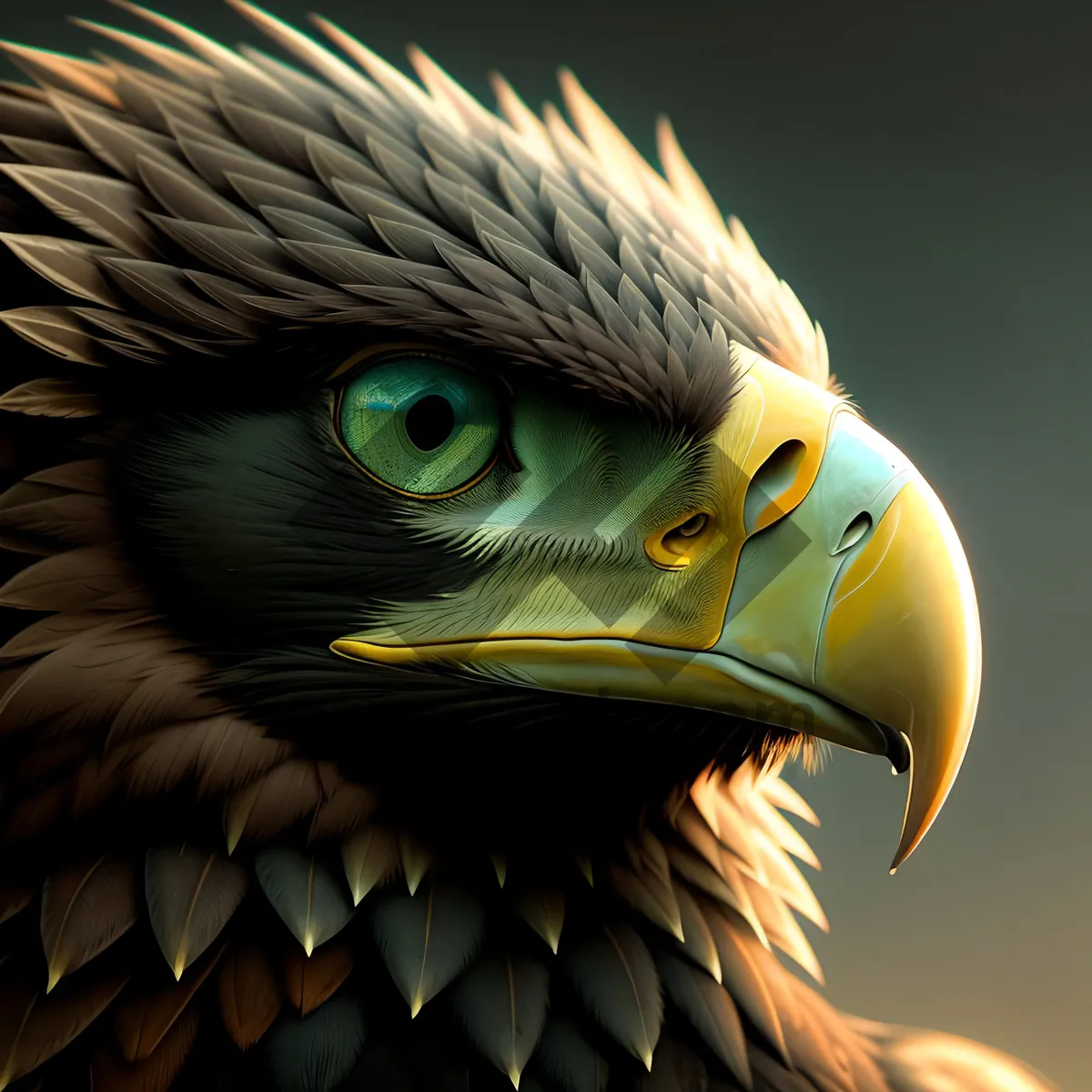 Picture of Majestic Predatory Eagle with Piercing Gaze