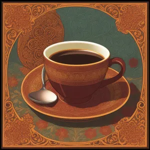 Steaming Morning Cup of Aromatic Coffee on Saucer