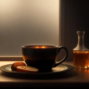 Hot Cup of Morning Tea on Saucer