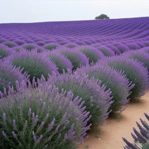 Vibrant Lavender Blooms in Rural Garden