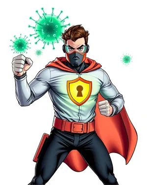 Fantasy Sorcerer Art Cartoon Man in Cape