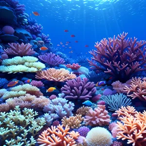 Vibrant Coral Reef Teeming with Underwater Life
