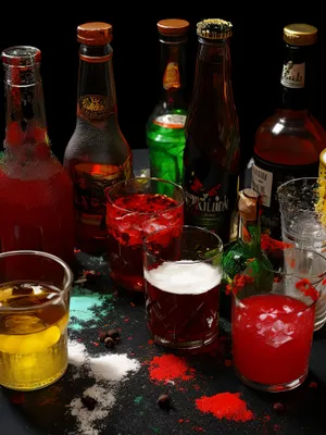 Closeup of Cold Beer Bottle on Restaurant Table